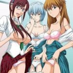 《エヴァ》マリ、密室でシンジと見せつけセックス！感化された綾波 & アスカも加わって３Pに発展