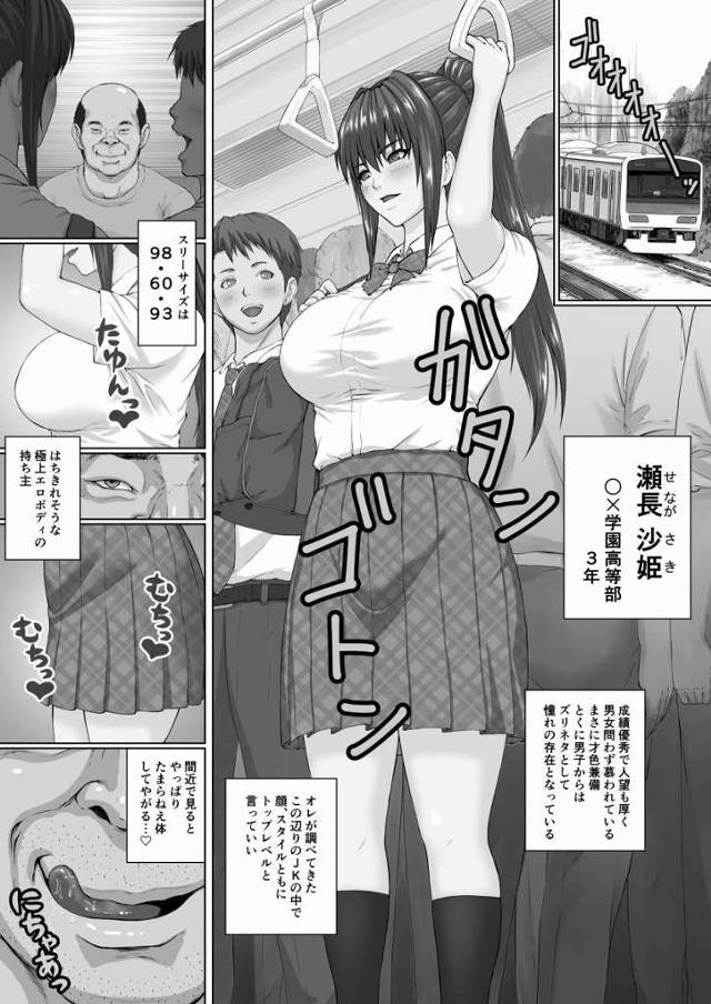【エロ同人】はぁ~…たまんねえ♡JKの甘い体臭♡ヤバイヤバイ♡匂い嗅いでるだけでビンビンだぜ♡「電車痴漢レイプ/極上エロボディ女子高生」