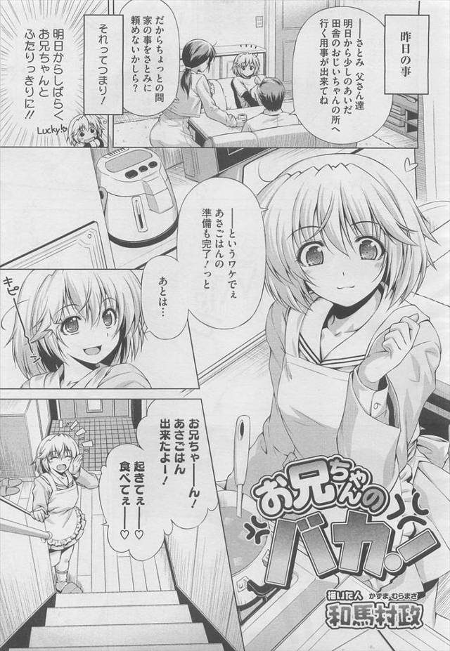 【エロ漫画】親が少しの間田舎のおじいちゃんの所へ行くことになりお兄ちゃん【無料 エロ同人】
