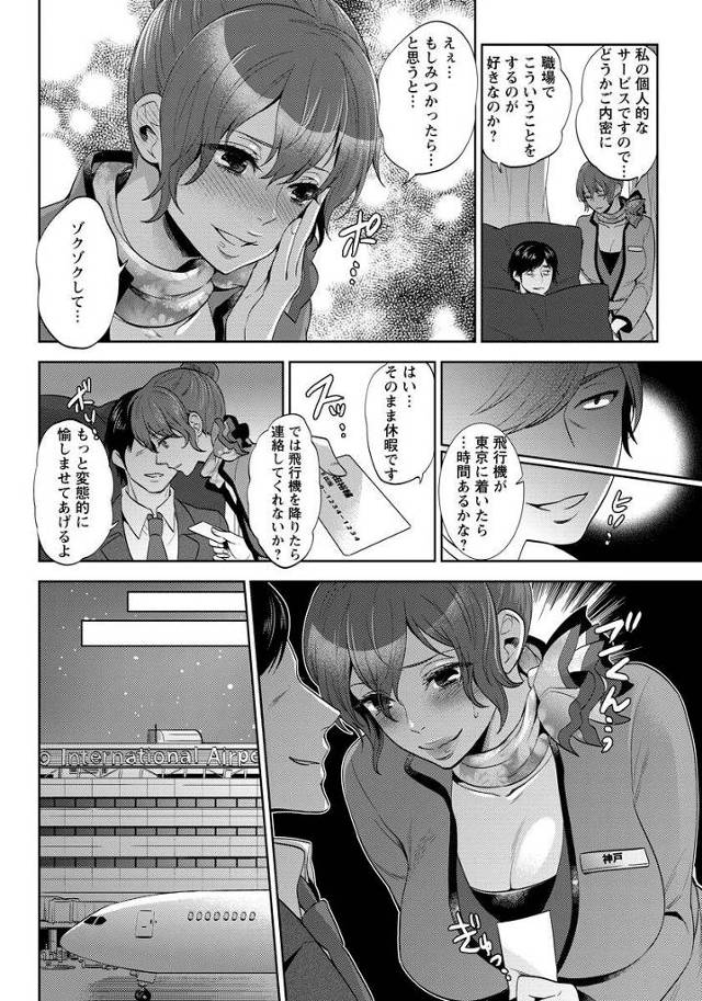 キャビンアテンダントが利用客の男にトイレへ呼ばれアナルファック