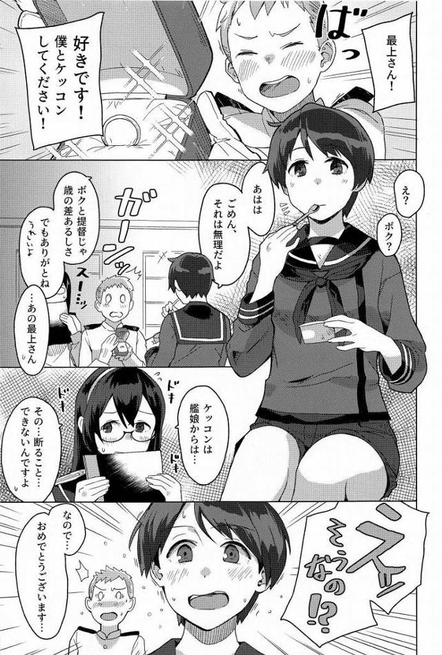 【エロ同人】ねえ、ケッコンしたらエッチなことするんだよ…してみよ?「艦これ/最上」