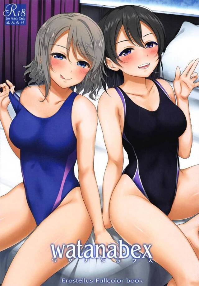 【エロ同人誌】積極的な月ちゃんに引っ張られながら3Pセックスをしていた恥ずかしがり屋な曜ちゃんがだんだん大胆になっていき、何度も中出し&ぶっかけされザーメンまみれにされる!【ラブライブ!サンシャイン!!】