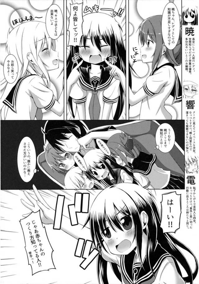 【エロ同人誌 艦これ】子供の作り方を暁に手取り足取り教えてあげるw【無料 エロ漫画】