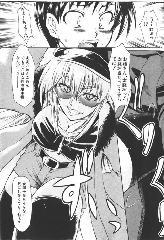 【エロ漫画】間違えて女性専用車両に乗ってしまった男子生徒は、そこで痴女なお姉さんから痴漢をされることになってしまい…【無…