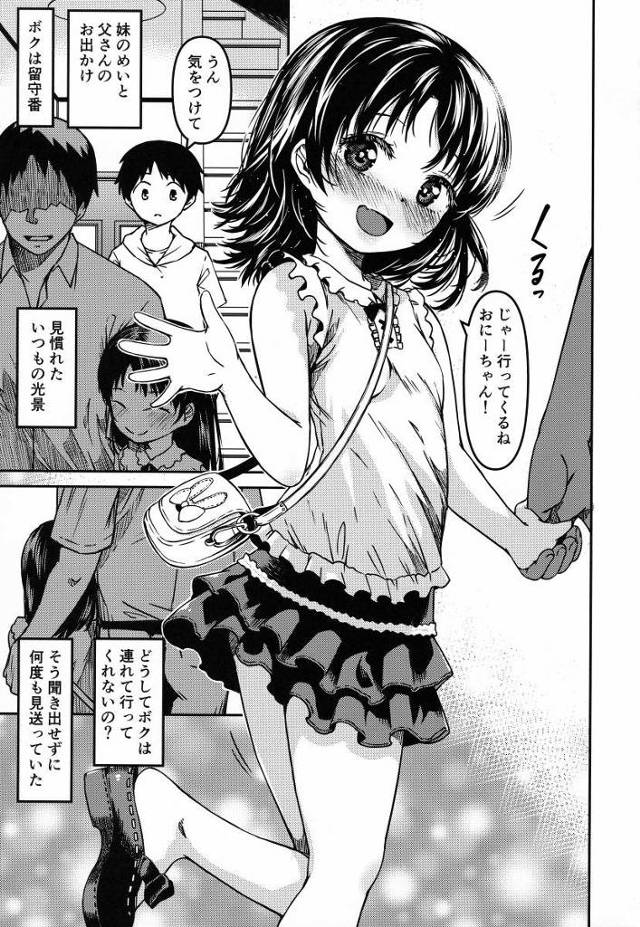 【ロリ同人】仲良く出来たらパパの子供もおにいちゃんの子供もめいが生んであげる「父と兄と妹が近親３Ｐセックス/包容力がある女子小学生」