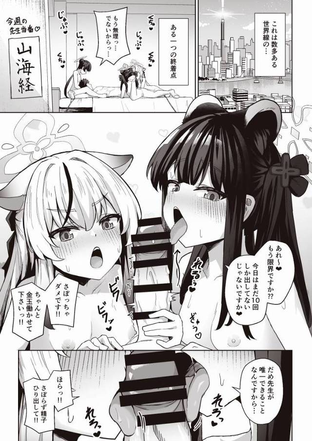 【エロ同人】さぼっちゃダメです!!ちゃんと金玉働かせて下さいっ!!さぼらず精子ひり出して!!「ブルーアーカイブ/春原ココナ&春原シュン(幼女)&竜華キサキ」