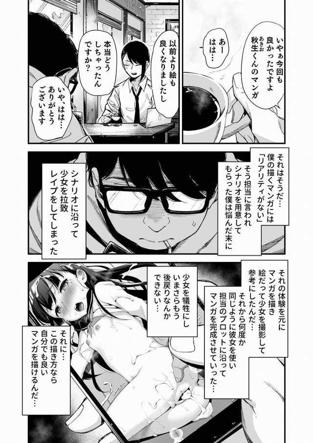 【エロ同人】次のおはなしは無理やりレイプした女の子が…自分から犯されにくるっていうのはどうですか？「エロ漫画家にレイプ調教/セーラー服の可愛いＪＣ」